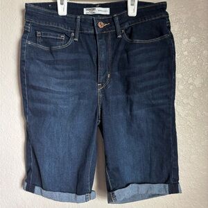 Signature gold women’s Denim Bermuda Shorts - Dark Blue size 4